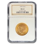 1910 $10 Indian Gold Eagle MS-63 NGC