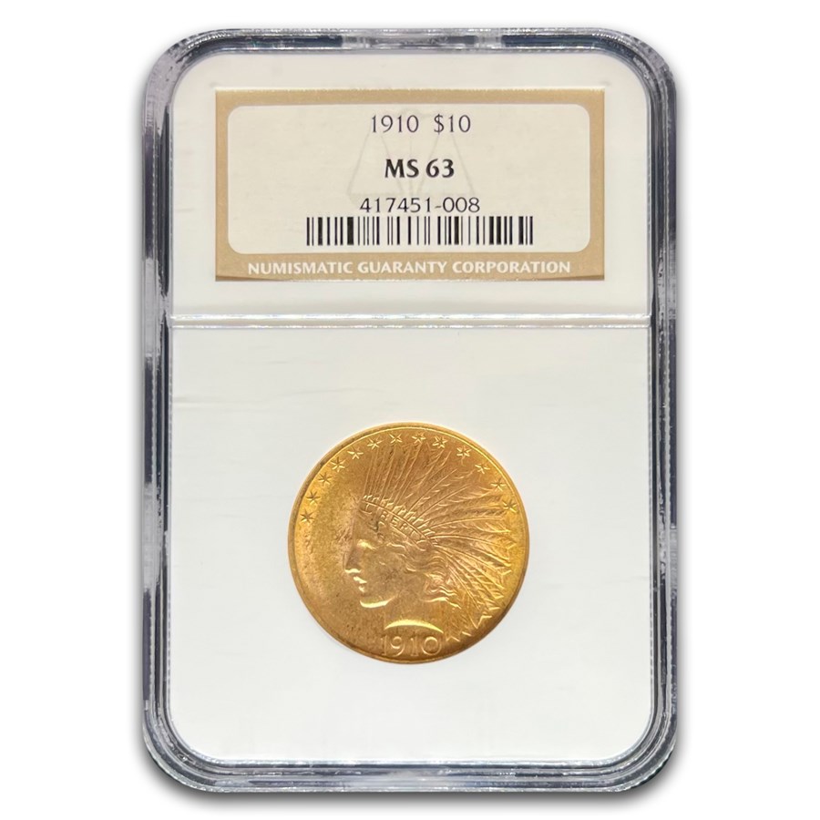 1910 $10 Indian Gold Eagle MS-63 NGC