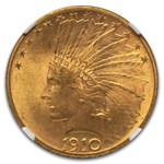 1910 $10 Indian Gold Eagle MS-65 NGC