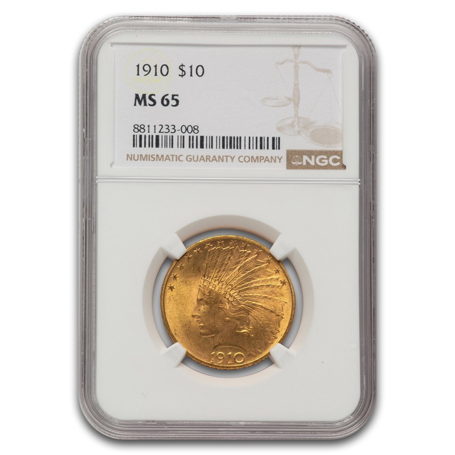 1910 $10 Indian Gold Eagle MS-65 NGC