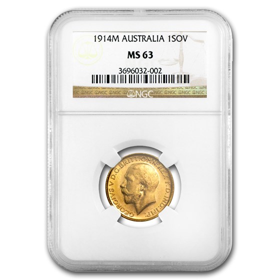 1910-1936 Australia Gold Sovereign George V MS-63 PCGS/NGC 1910-1936 Australia Gold Sovereign George V MS-63 PCGS/NGC