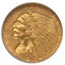 1910 $2.50 Indian Gold Quarter Eagle MS-62 NGC