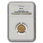 1910 $2.50 Indian Gold Quarter Eagle MS-62 NGC