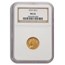 1910 $2.50 Indian Gold Quarter Eagle MS-62 NGC