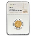 1910 $2.50 Indian Gold Quarter Eagle MS-62 NGC