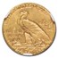 1910 $2.50 Indian Gold Quarter Eagle MS-64 NGC