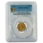 1910 $2.50 Indian Gold Quarter Eagle MS-64 PCGS