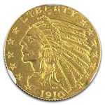 1910 $2.50 Indian Gold Quarter Eagle PF-64 NGC