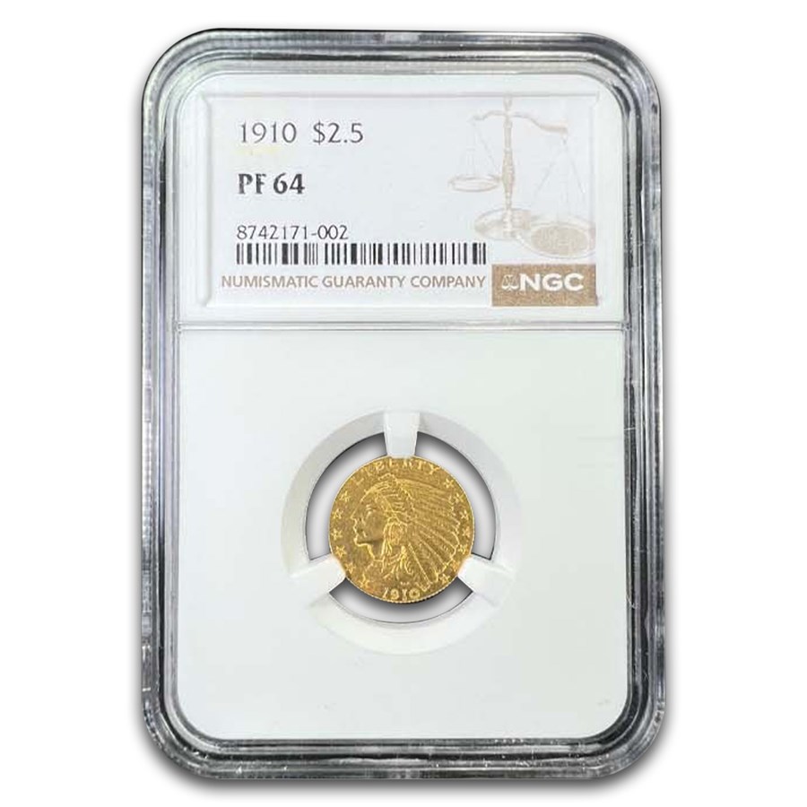 1910 $2.50 Indian Gold Quarter Eagle PF-64 NGC