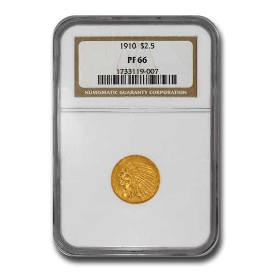 1910 $2.50 Indian Gold Quarter Eagle PF-66 NGC 1910 $2.50 Indian Gold Quarter Eagle PF-66 NGC