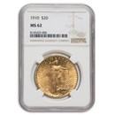 1910 $20 Saint-Gaudens Gold Double Eagle MS-62 NGC
