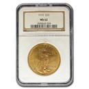 1910 $20 Saint-Gaudens Gold Double Eagle MS-62 NGC 1910 $20 Saint-Gaudens Gold Double Eagle MS-62 NGC