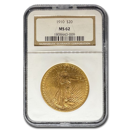 1910 $20 St Gaudens Gold Double Eagle MS-62 NGC 1910 $20 St Gaudens Gold Double Eagle MS-62 NGC