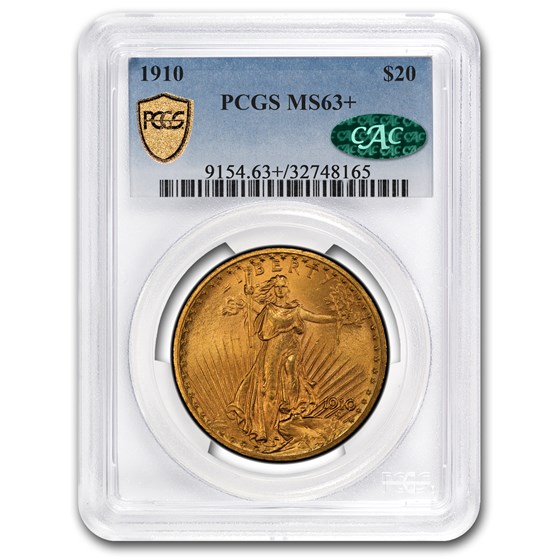 1910 $20 St Gaudens Gold Double Eagle MS-63+ PCGS CAC 1910 $20 St Gaudens Gold Double Eagle MS-63+ PCGS CAC