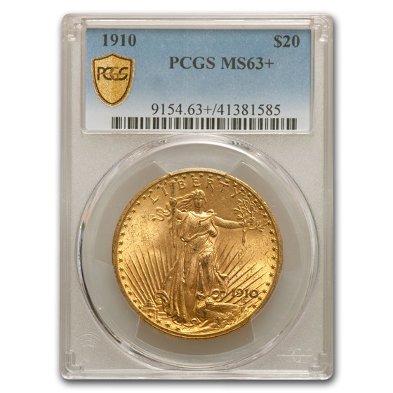 1910 $20 St Gaudens Gold Double Eagle MS-63+ PCGS