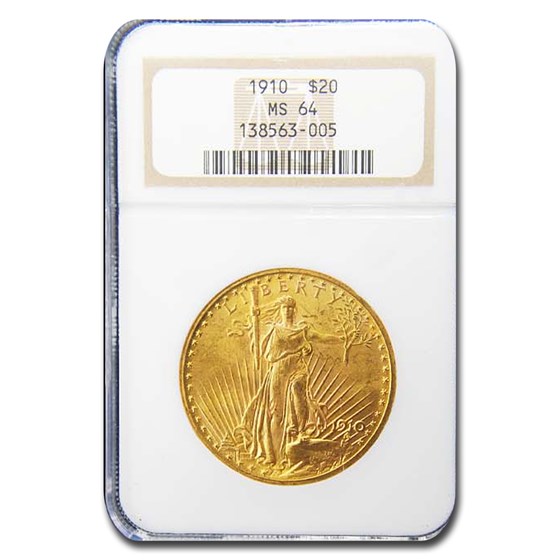 1910 $20 St Gaudens Gold Double Eagle MS-64 NGC 1910 $20 St Gaudens Gold Double Eagle MS-64 NGC