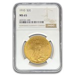 1910 $20 St Gaudens Gold Double Eagle MS-65 NGC
