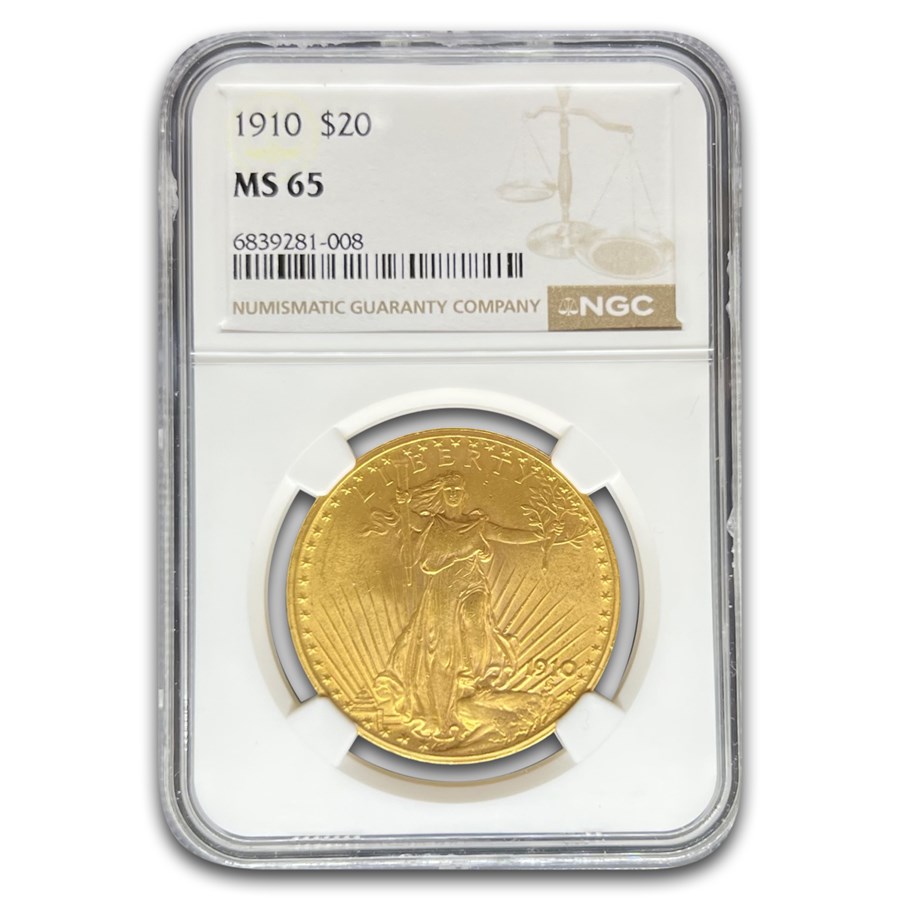 1910 $20 St Gaudens Gold Double Eagle MS-65 NGC