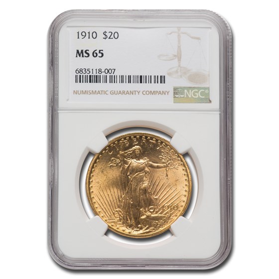 1910 $20 St Gaudens Gold Double Eagle MS-65 NGC 1910 $20 St Gaudens Gold Double Eagle MS-65 NGC