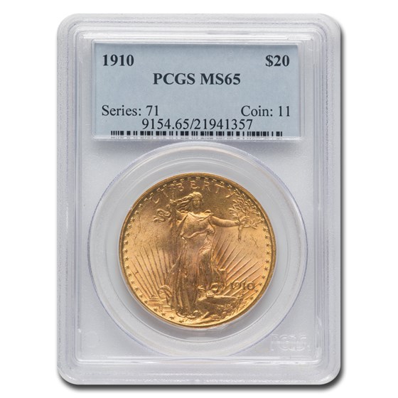 1910 $20 St Gaudens Gold Double Eagle MS-65 PCGS 1910 $20 St Gaudens Gold Double Eagle MS-65 PCGS