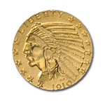 1910 $5 Indian Gold Half Eagle AU
