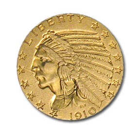 1910 $5 Indian Gold Half Eagle AU