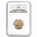 1910 $5 Indian Gold Half Eagle MS-61 NGC