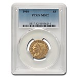 1910 $5 Indian Gold Half Eagle MS-62 PCGS