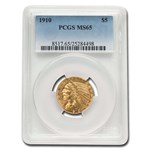 1910 $5 Indian Gold Half Eagle MS-65 PCGS