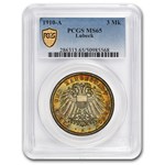 1910-A Germany Silver 3 Mark MS-65 PCGS