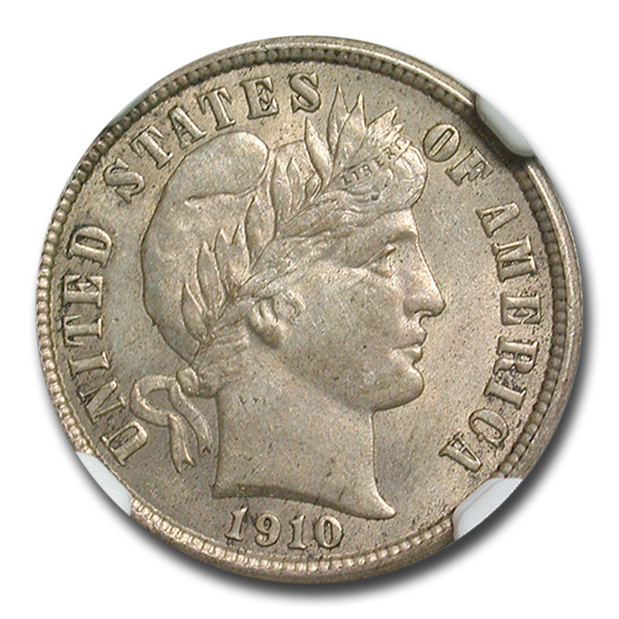1910 Barber Dime AU-58 NGC