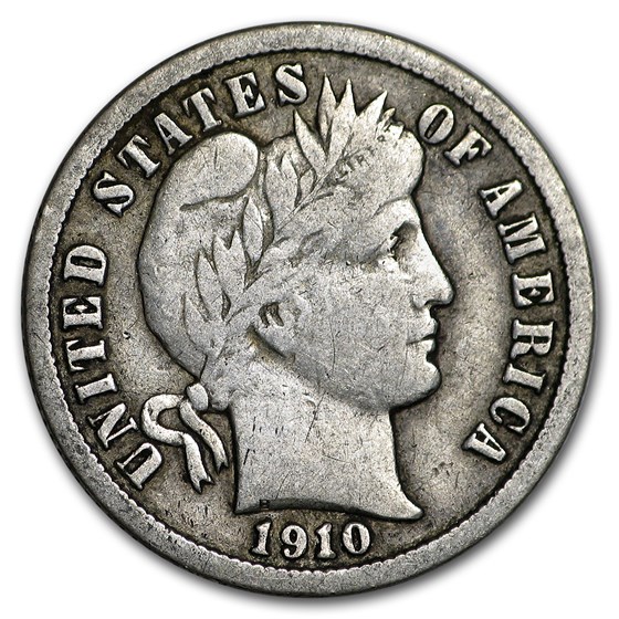 1910 Barber Dime Fine 1910 Barber Dime Fine