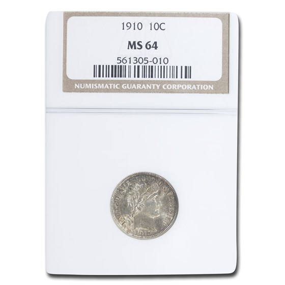 1910 Barber Dime MS-64 NGC 1910 Barber Dime MS-64 NGC