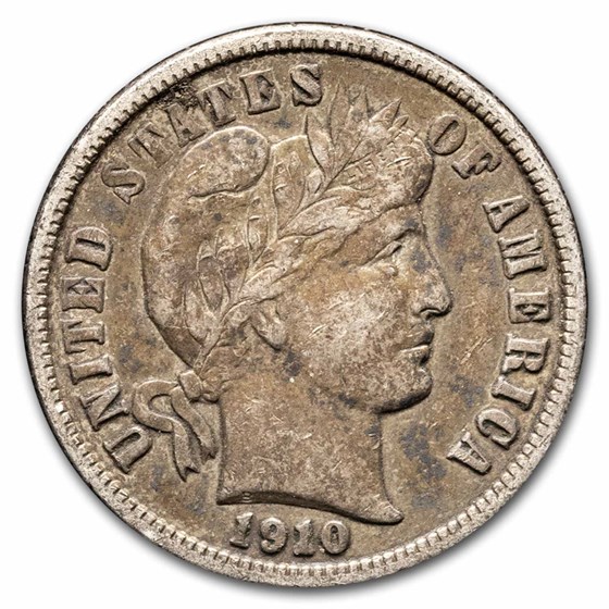 1910 Barber Dime VF 1910 Barber Dime VF