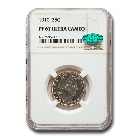 1910 Barber Quarter PF-67 UCAM NGC CAC 1910 Barber Quarter PF-67 UCAM NGC CAC