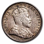 1910 Canada Silver 5 Cents Edward VII BU