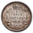 1910 Canada Silver 5 Cents Edward VII BU