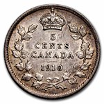 1910 Canada Silver 5 Cents Edward VII BU
