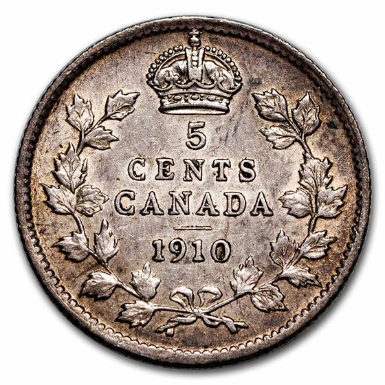 1910 Canada Silver 5 Cents Edward VII BU 1910 Canada Silver 5 Cents Edward VII BU