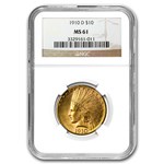 1910-D $10 Indian Gold Eagle MS-61 NGC