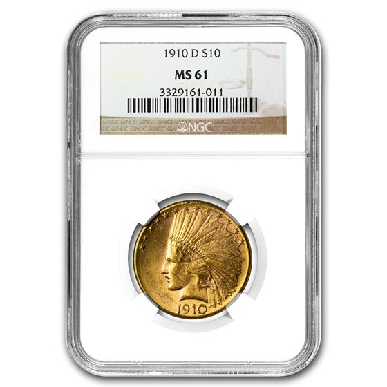 1910-D $10 Indian Gold Eagle MS-61 NGC 1910-D $10 Indian Gold Eagle MS-61 NGC