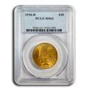 1910-D $10 Indian Gold Eagle MS-62 PCGS