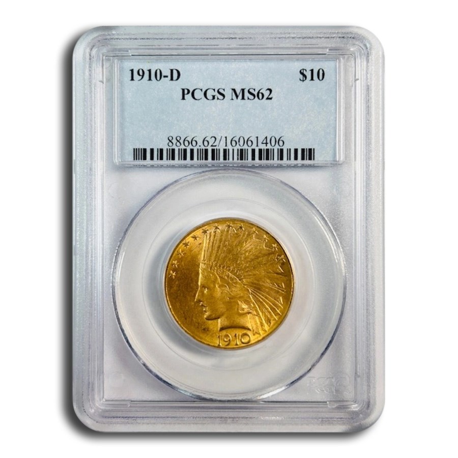 1910-D $10 Indian Gold Eagle MS-62 PCGS