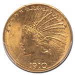 1910-D $10 Indian Gold Eagle MS-62 PCGS