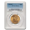 1910-D $10 Indian Gold Eagle MS-62 PCGS