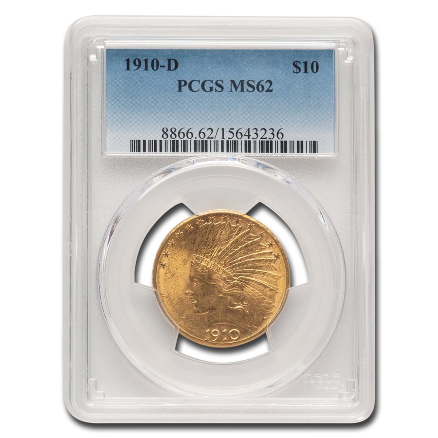 1910-D $10 Indian Gold Eagle MS-62 PCGS
