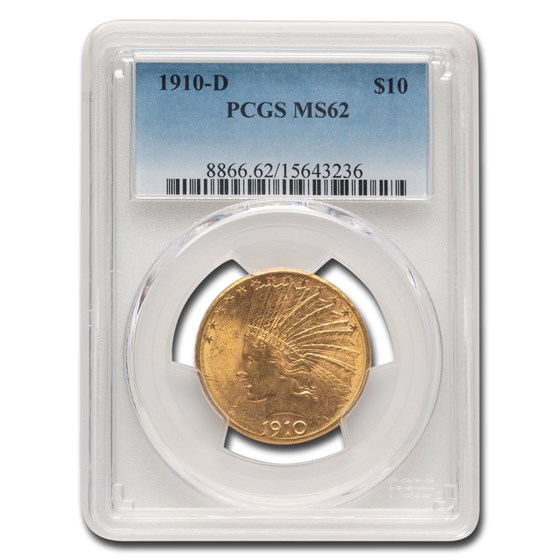 1910-D $10 Indian Gold Eagle MS-62 PCGS 1910-D $10 Indian Gold Eagle MS-62 PCGS