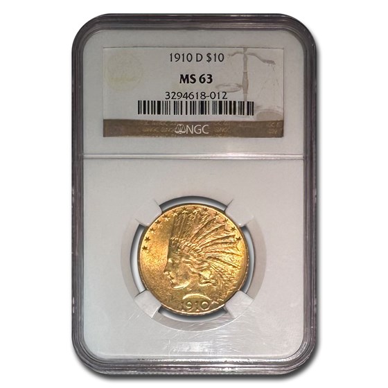 1910-D $10 Indian Gold Eagle MS-63 NGC 1910-D $10 Indian Gold Eagle MS-63 NGC