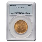 1910-D $10 Indian Gold Eagle MS-63 PCGS