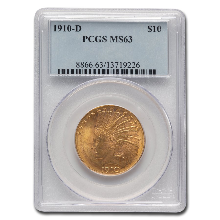 1910-D $10 Indian Gold Eagle MS-63 PCGS
